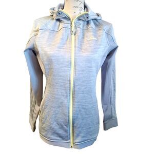 Kathmandu Women's Grey Blue Jacket Yellow size 10 Hoodie Full Zip